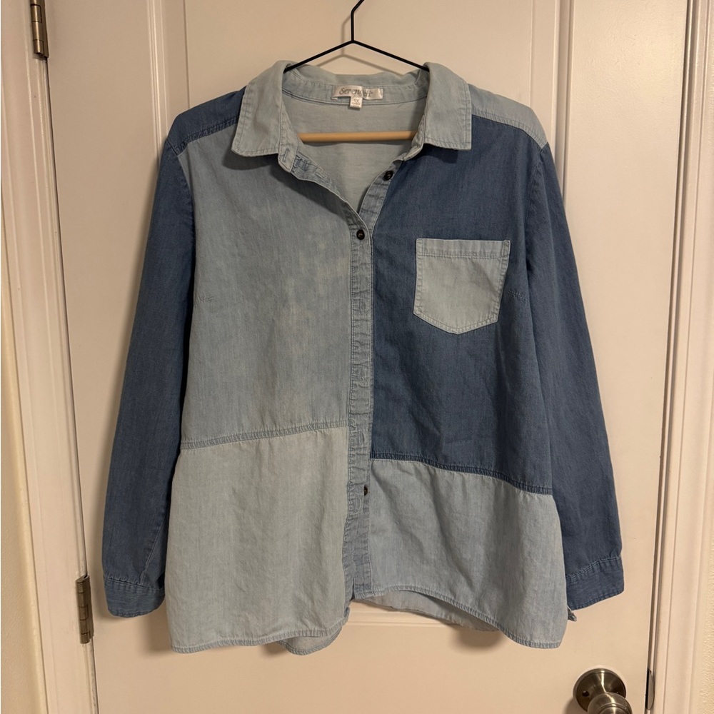 Multi/Tone Button-Up Shirt